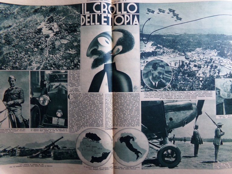 Illustrazione del Popolo 18 Aprile 1936 Crollo Etiopia Gondar Funerali …