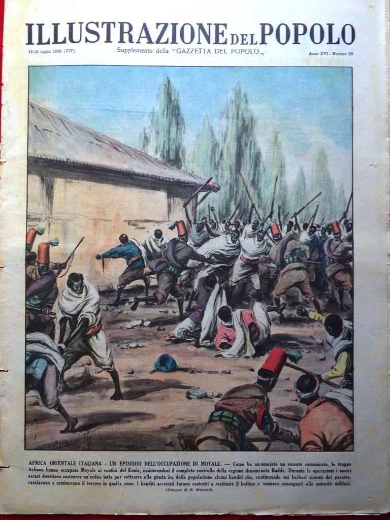 Illustrazione del Popolo 18 Luglio 1936 Lusitania Piccard Kazakistan Palestina
