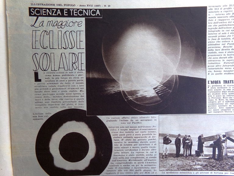 Illustrazione del Popolo 18 Luglio 1937 Re Zingari Eclisse Guerra …