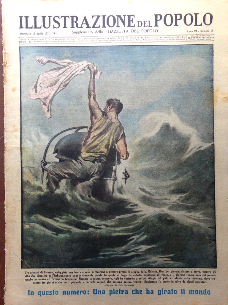 Illustrazione del Popolo 19 Aprile 1931 Terremoto Nicaragua Chaplin Cyrano …