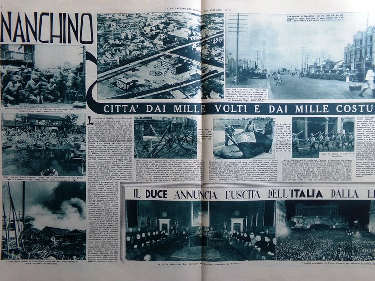 Illustrazione del Popolo 19 Dicembre 1937 Nanchino Duce Lega Bassifondi …