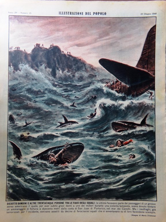 Illustrazione del Popolo 19 Giugno 1949 Consolini Magnani Cintron Metapsichica