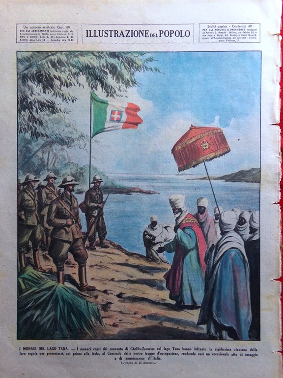Illustrazione del Popolo 2 Maggio 1936 Monaci Tana Addis Abeba …