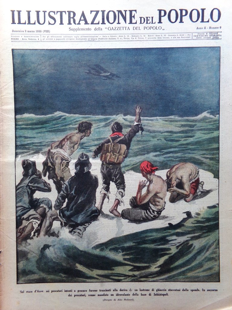 Illustrazione del Popolo 2 Marzo 1930 Gutenberg Stampa Charlot Kutepov …