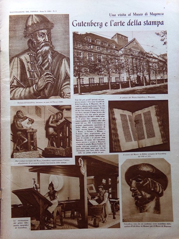 Illustrazione del Popolo 2 Marzo 1930 Gutenberg Stampa Charlot Kutepov …