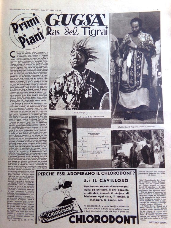 Illustrazione del Popolo 2 Novembre 1935 Gugsà Menelik Falconi Africa …