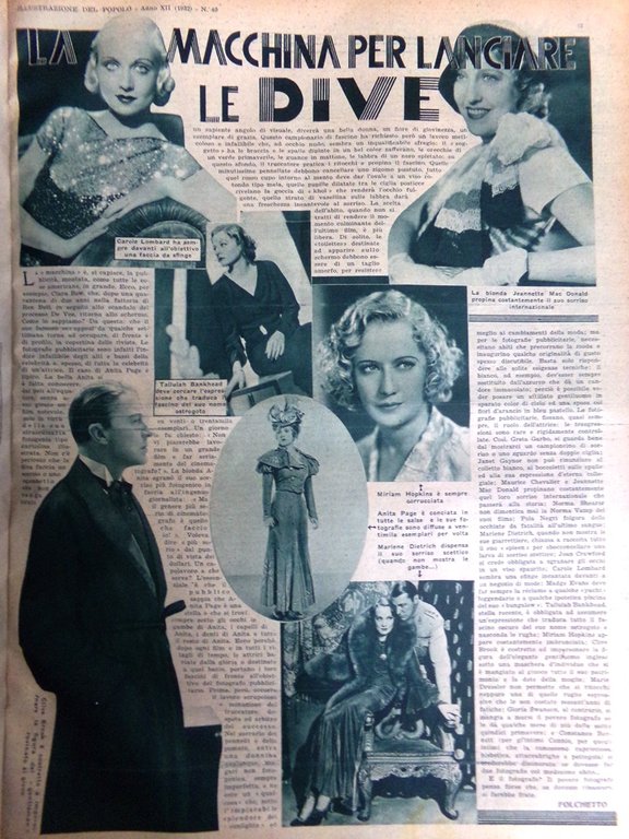 Illustrazione del Popolo 2 Ottobre 1932 Maledizione Faraoni Macao Dive …