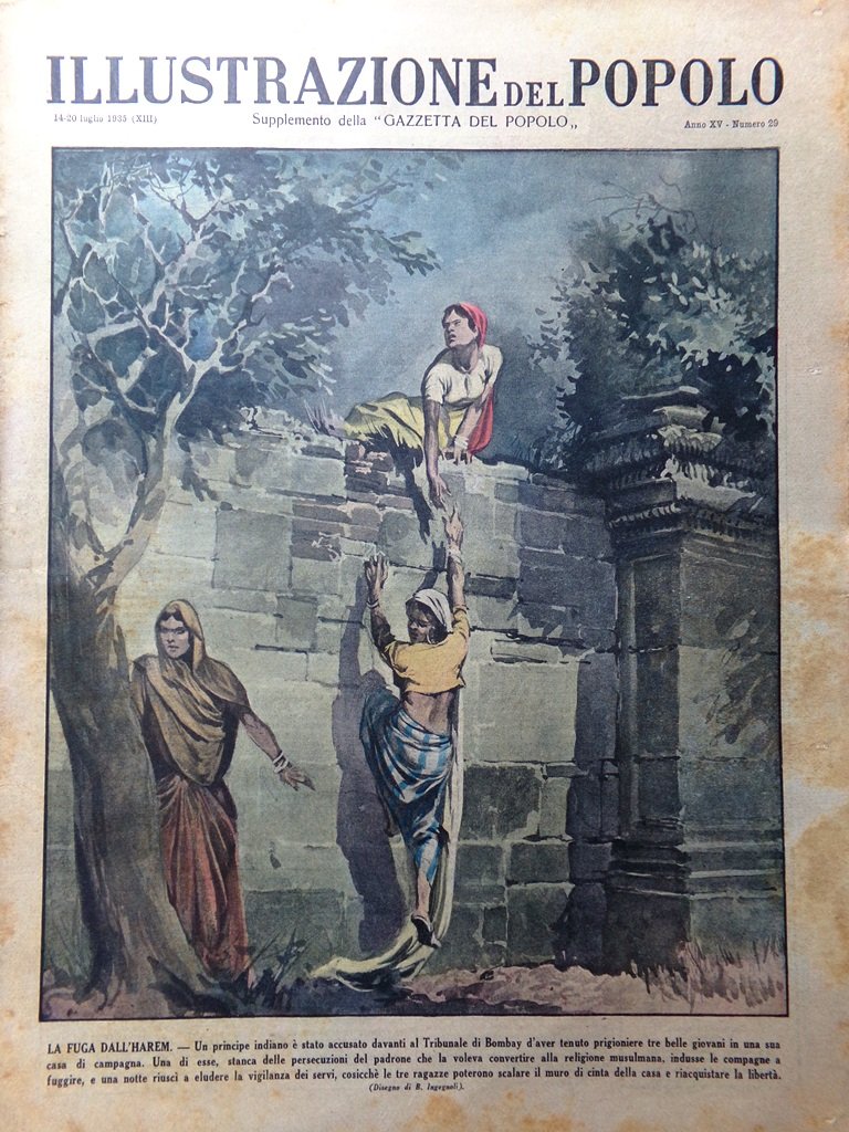 Illustrazione del Popolo 20 Luglio 1935 Battaglia Grano Scorpioni Maria …