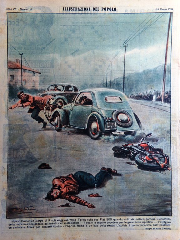 Illustrazione del Popolo 20 Marzo 1949 Grande Giro d'Italia Televisione …