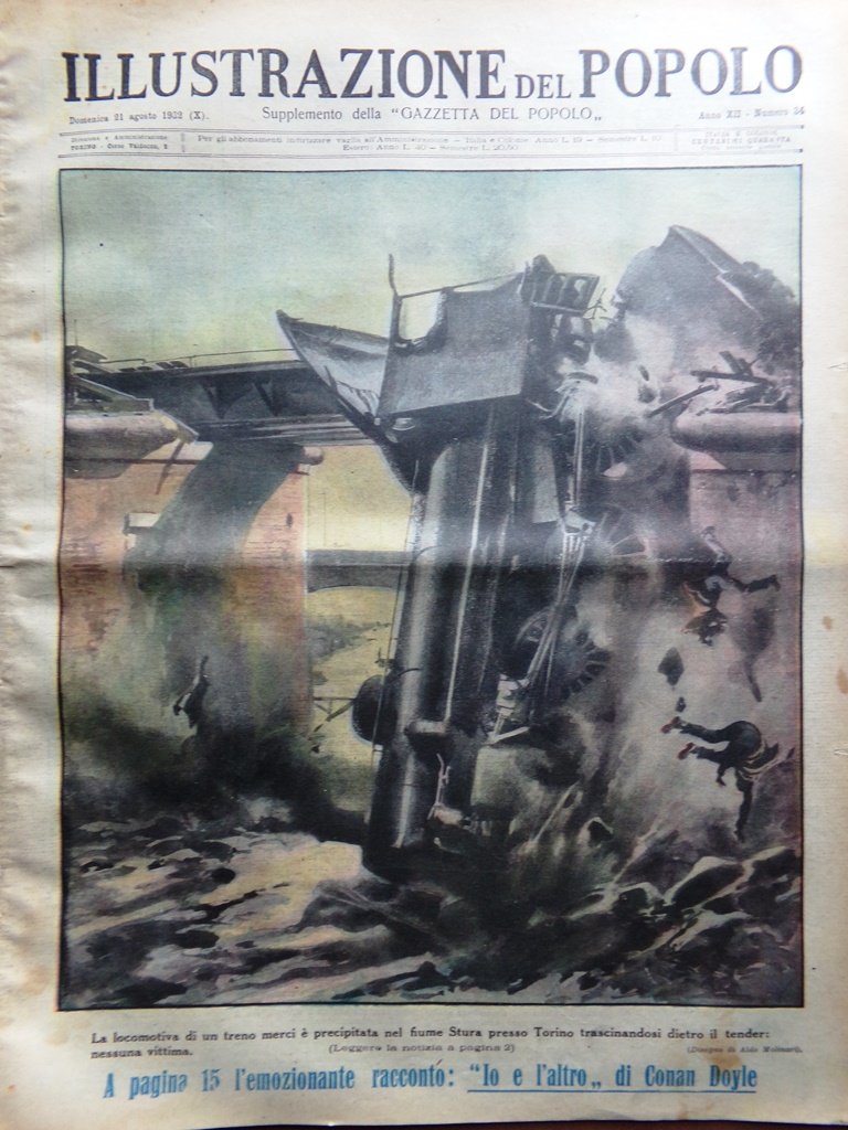 Illustrazione del Popolo 21 Agosto 1932 Eclissi Manica Caffè Asama …