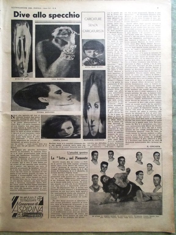 Illustrazione del Popolo 21 Febbraio 1932 Messico Jazz Lotta Piemonte …