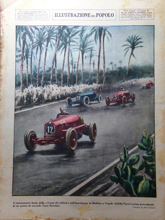 Illustrazione del Popolo 21 Maggio 1933 Varzi Nuvolari Mussolini Palazzo …