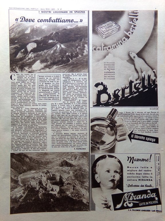 Illustrazione del Popolo 21 Novembre 1937 Sergente Presin Zarida Legionari …