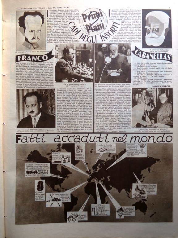 Illustrazione del Popolo 22 Agosto 1936 Owens Franco Cabanellas Atlete …