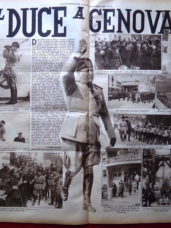 Illustrazione del Popolo 22 Maggio 1938 Duce a Genova Giro … | Immagine Gallery 4