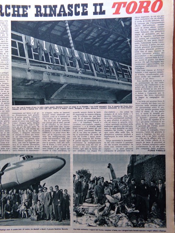 Illustrazione del Popolo 22 Maggio 1949 Torino Calcio Aga Khan …