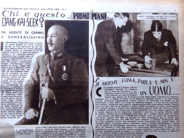 Illustrazione del Popolo 23 Gennaio 1938 Kai-shek Ascari De Sica … | Immagine Gallery 2