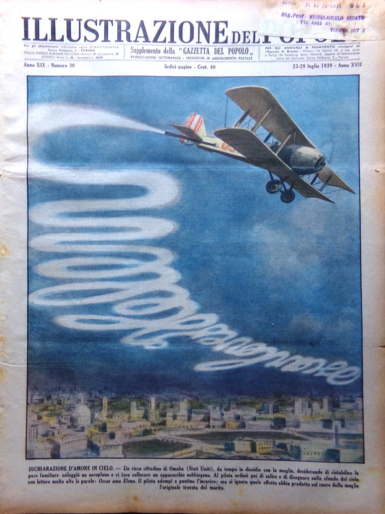Illustrazione del Popolo 23 Luglio 1939 Abuna Messias Testoni Piemonte … | Immagine principale