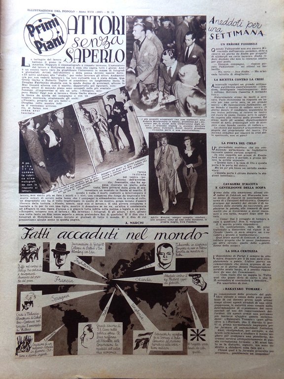 Illustrazione del Popolo 23 Maggio 1937 Mittelholzer Bologna Campione Dirigibili