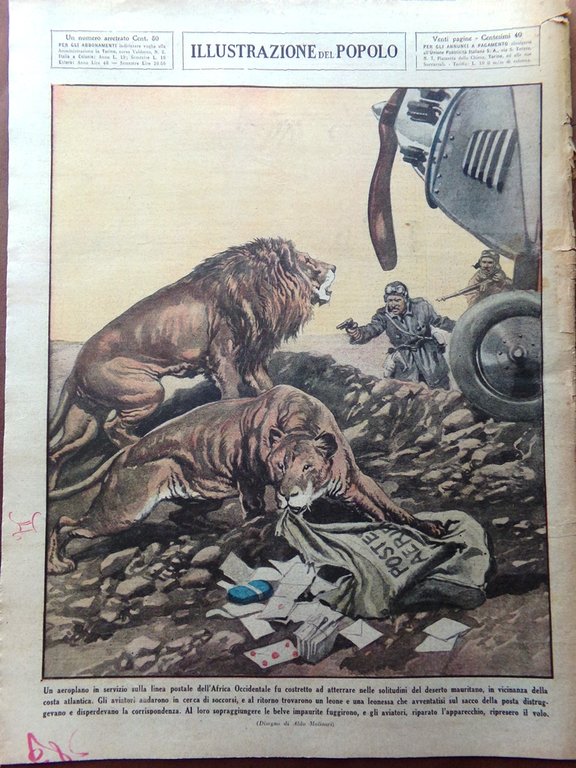 Illustrazione del Popolo 23 Marzo 1930 Gandhi Inondazione in Francia …