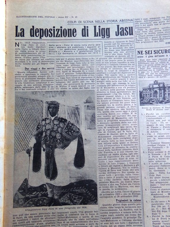 Illustrazione del Popolo 23 Novembre 1935 Ligg Jasu Graziani Antisanzioni …