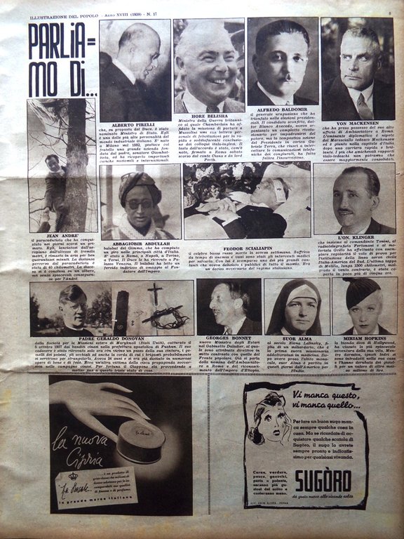 Illustrazione del Popolo 24 Aprile 1938 Bertoni Saljapin Greta Garbo … | Immagine Gallery 2
