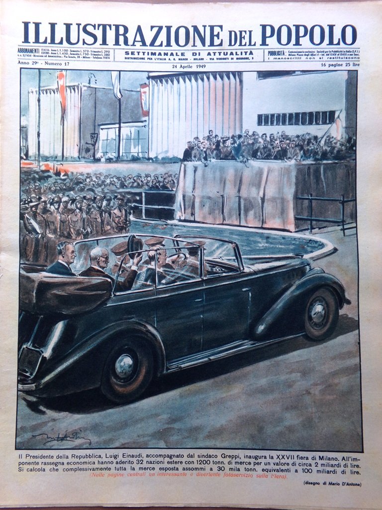 Illustrazione del Popolo 24 Aprile 1949 Geni Cippico Mitri Fiera …