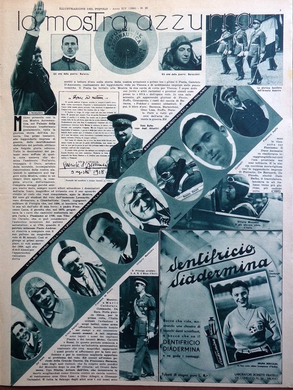 Illustrazione del Popolo 24 Giugno 1934 Nijinsky Aviazione Pamir Guerra …