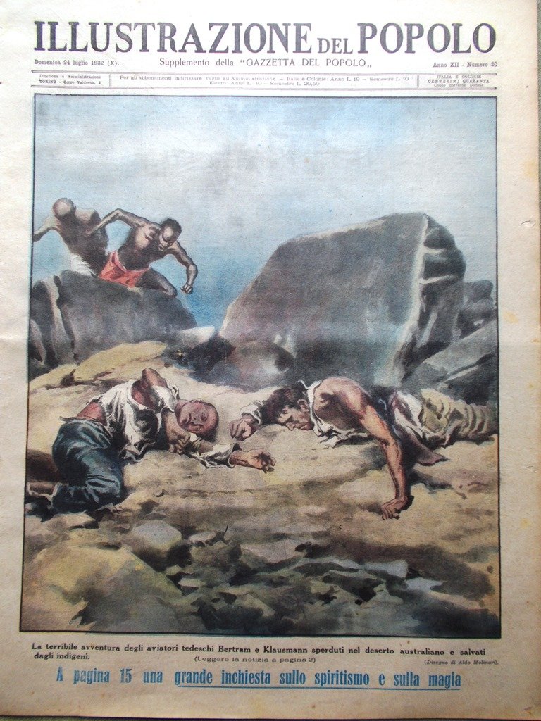 Illustrazione del Popolo 24 Luglio 1932 Sharkey Boxe Malefici Sortilegi …