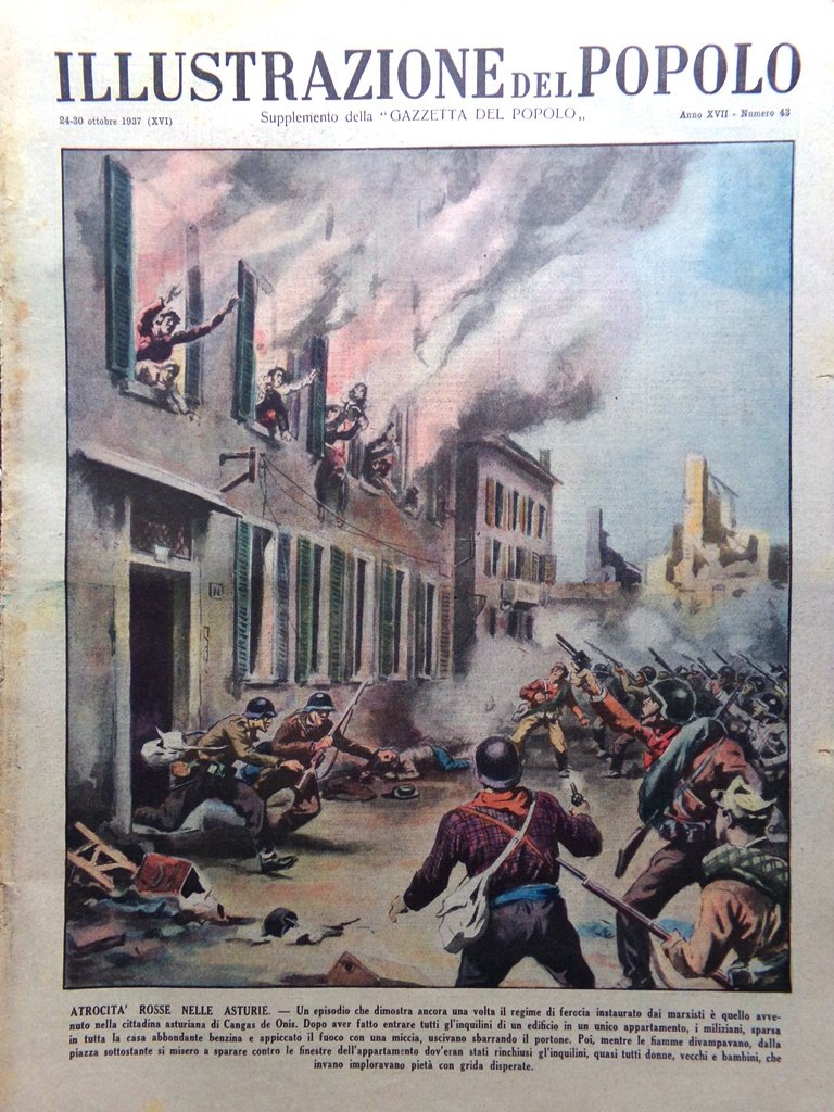 Illustrazione del Popolo 24 Ottobre 1937 Spagna Nazionale Barbera Tartufi …