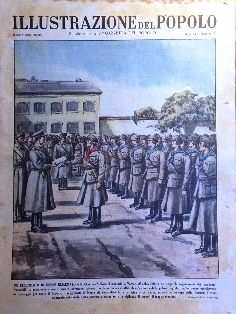 Illustrazione del Popolo 25 Aprile 1937 Gramigna Tintoretto Donne Soldato …