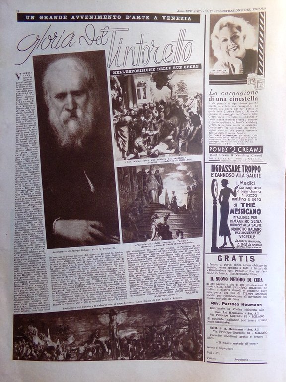 Illustrazione del Popolo 25 Aprile 1937 Gramigna Tintoretto Donne Soldato …