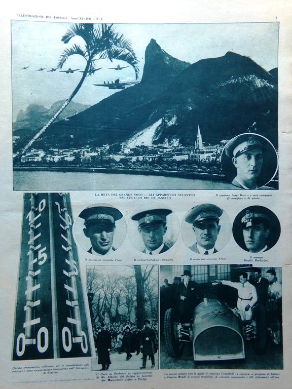 Illustrazione del Popolo 25 Gennaio 1931 Cochrane Crociera Caracas Garbo …