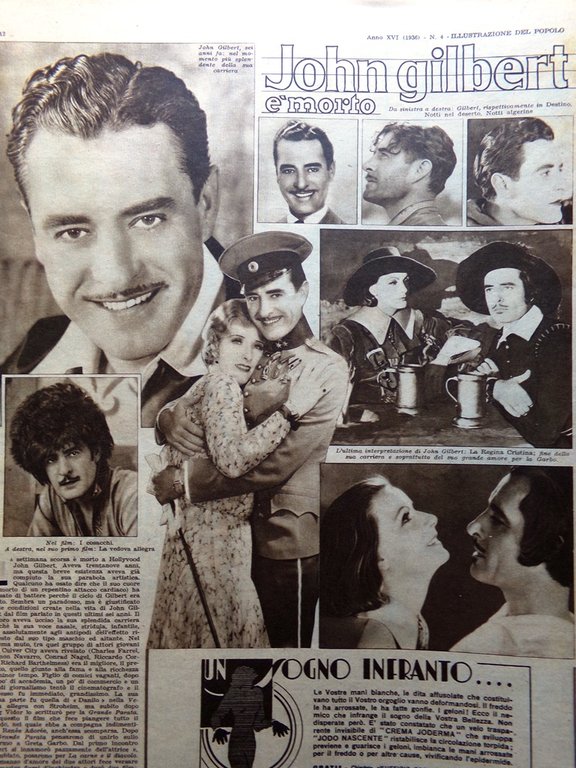 Illustrazione del Popolo 25 Gennaio 1936 Morte John Gilbert Roosevelt …