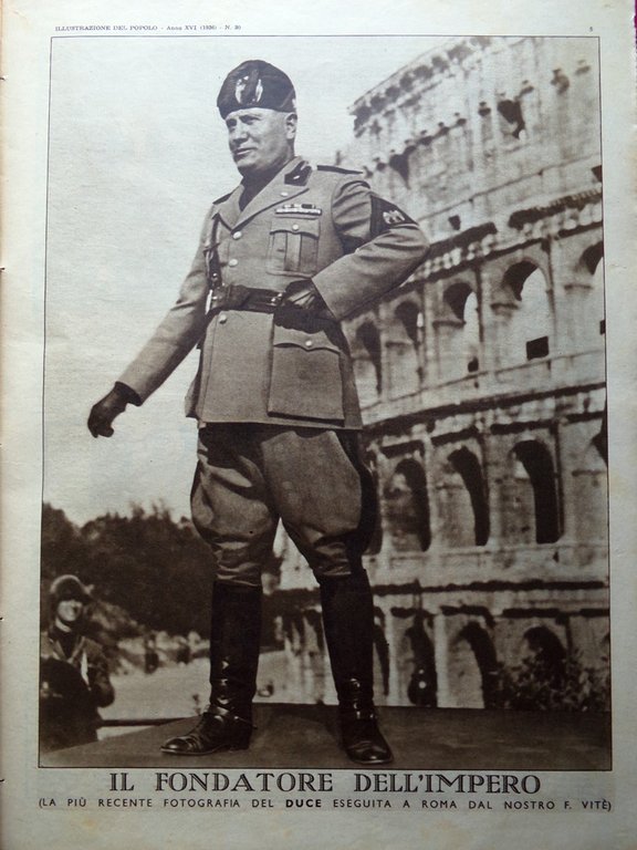 Illustrazione del Popolo 25 Luglio 1936 Mussolini Locatelli Paracadutisti Raggi