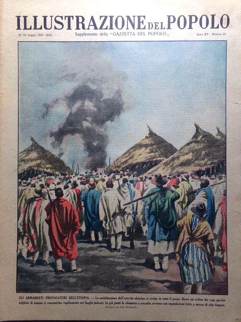 Illustrazione del Popolo 25 Maggio 1935 Armamenti Etiopia Corsa di …