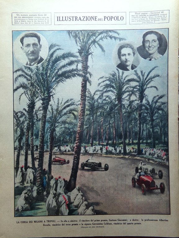 Illustrazione del Popolo 25 Maggio 1935 Armamenti Etiopia Corsa di …