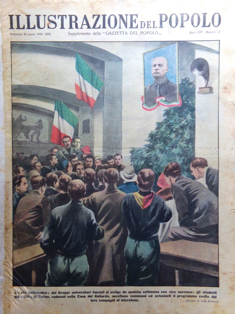 Illustrazione del Popolo 25 Marzo 1934 Cottolengo Catene Attrice Roma …