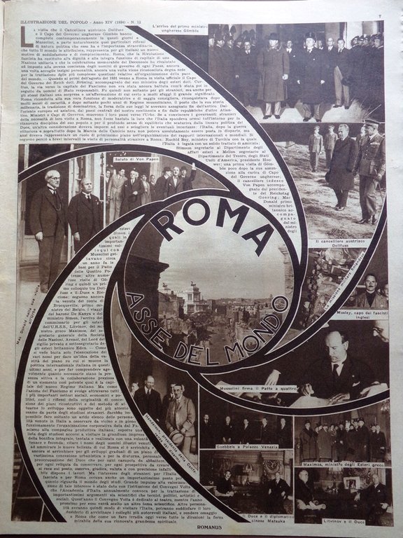 Illustrazione del Popolo 25 Marzo 1934 Cottolengo Catene Attrice Roma …