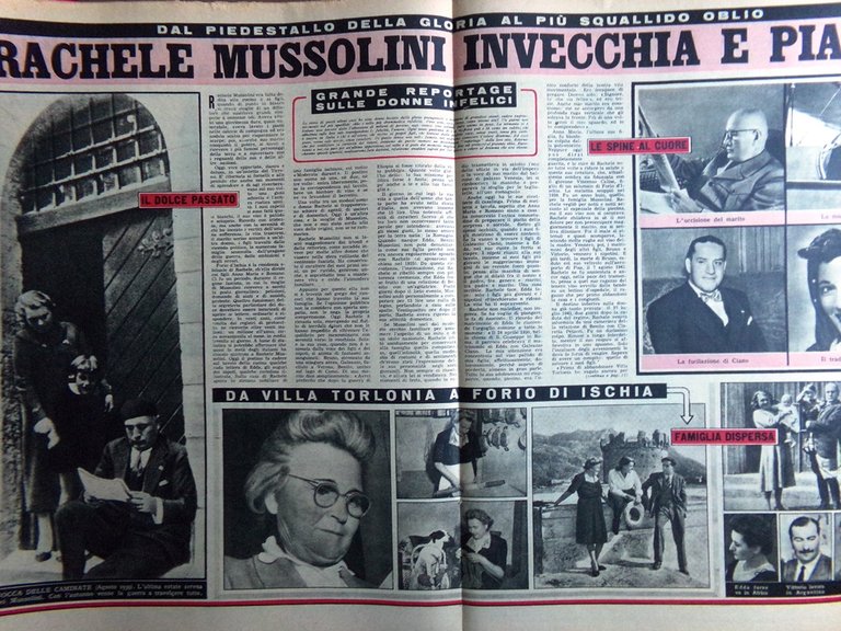 Illustrazione del Popolo 25 Settembre 1949 Tito Rachele Mussolini Mustaccia …