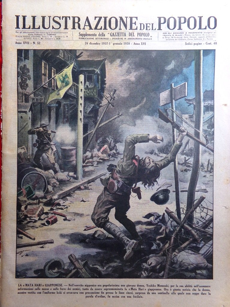 Illustrazione del Popolo 26 Dicembre 1937 De Valera Bassifondi Shangai …
