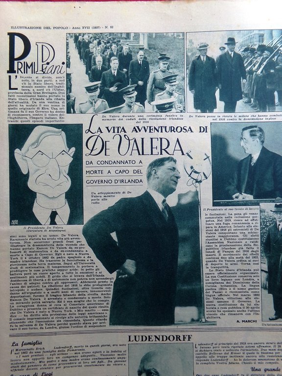 Illustrazione del Popolo 26 Dicembre 1937 De Valera Bassifondi Shangai …