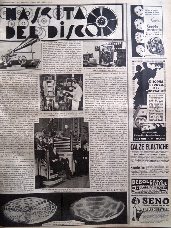 Illustrazione del Popolo 26 Giugno 1932 Barabino Purosangue Nascita Disco …