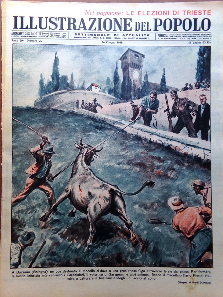 Illustrazione del Popolo 26 Giugno 1949 Trieste Italiana Accademia Cucina …