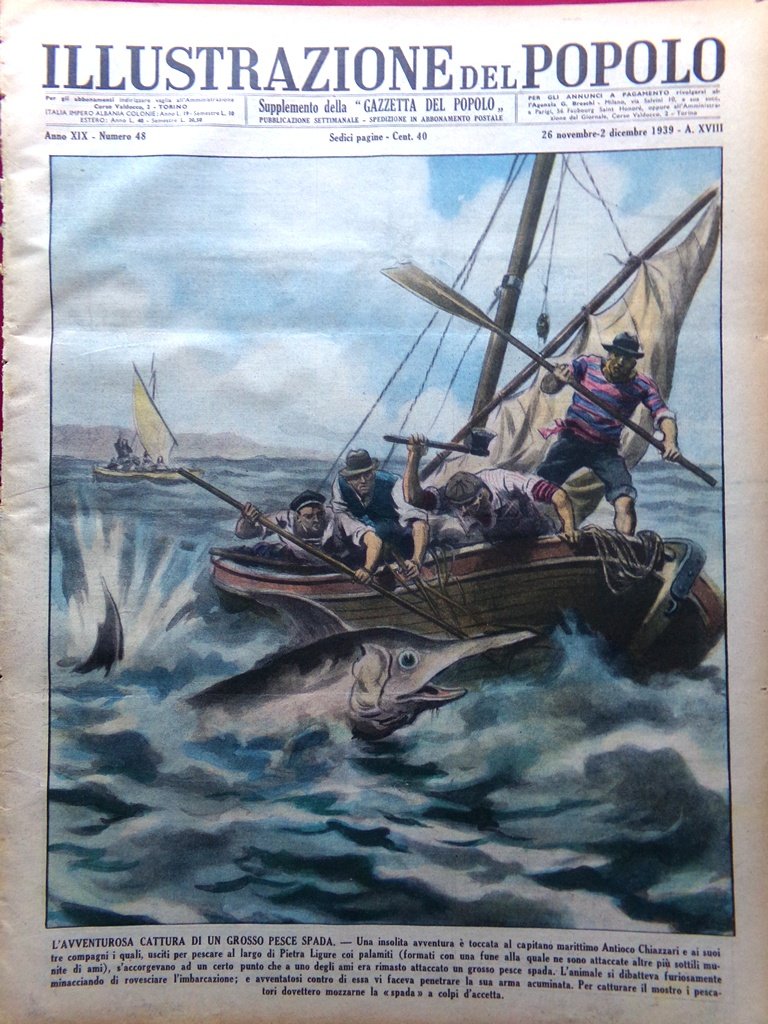 Illustrazione del Popolo 26 Novembre 1939 WW2 Andrea Doria Rurali … | Immagine principale