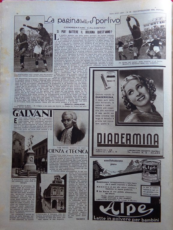 Illustrazione del Popolo 26 Settembre 1937 Asse Roma Berlino Galvani …