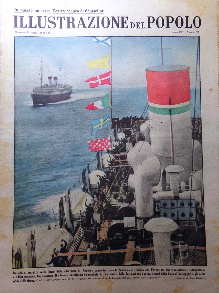 Illustrazione del Popolo 28 Maggio 1933 Televisione Littoriali Helgoland Carnera