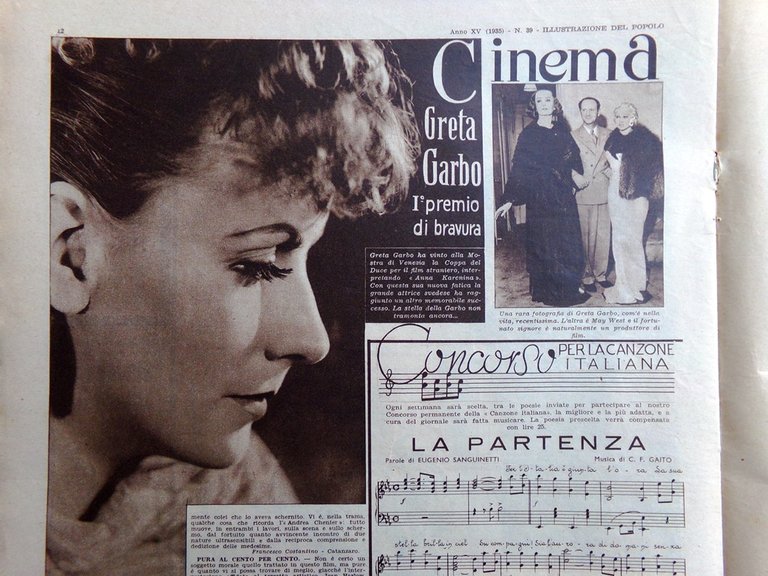 Illustrazione del Popolo 28 Settembre 1935 Duce Greta Garbo Addis …