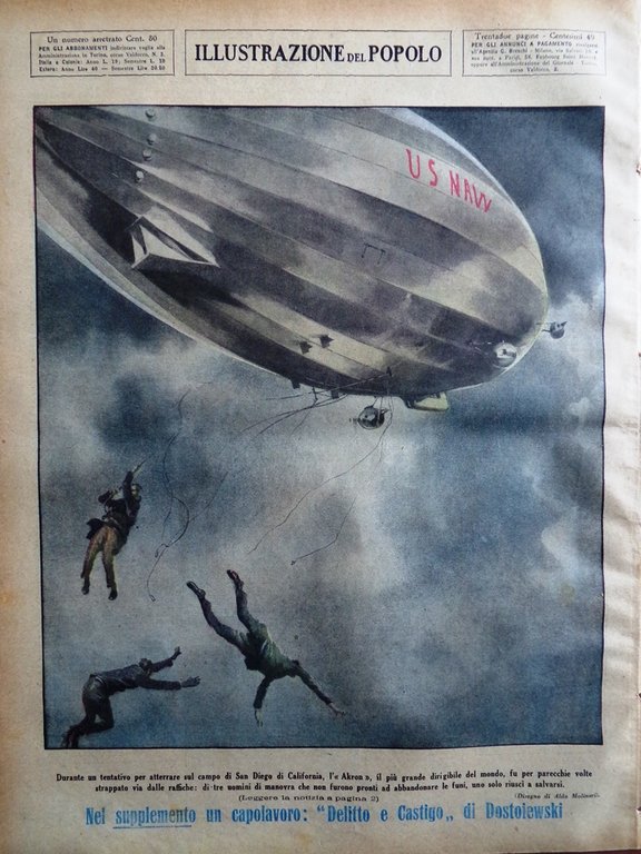 Illustrazione del Popolo 29 Maggio 1932 Charles Lindbergh Giro Italia …
