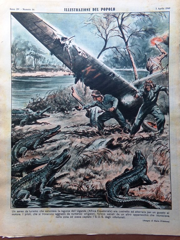 Illustrazione del Popolo 3 Aprile 1949 Nino Claudio Baceno Myrna …